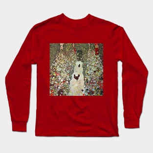 Garden Path with Chickens by Gustav Klimt Long Sleeve T-Shirt